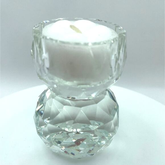 Crystal Snowman Votive Candle Holder - Holiday Christmas Decor - Picture 4 of 8